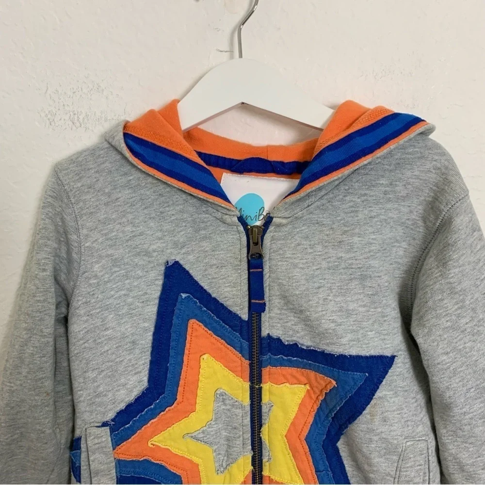 Mini Boden Star Hoodie Full Zip Sweatshirt Kids 3-4 years Colorful